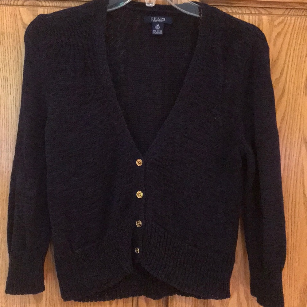 Chaps 3/4-sleeve cardigan sweater